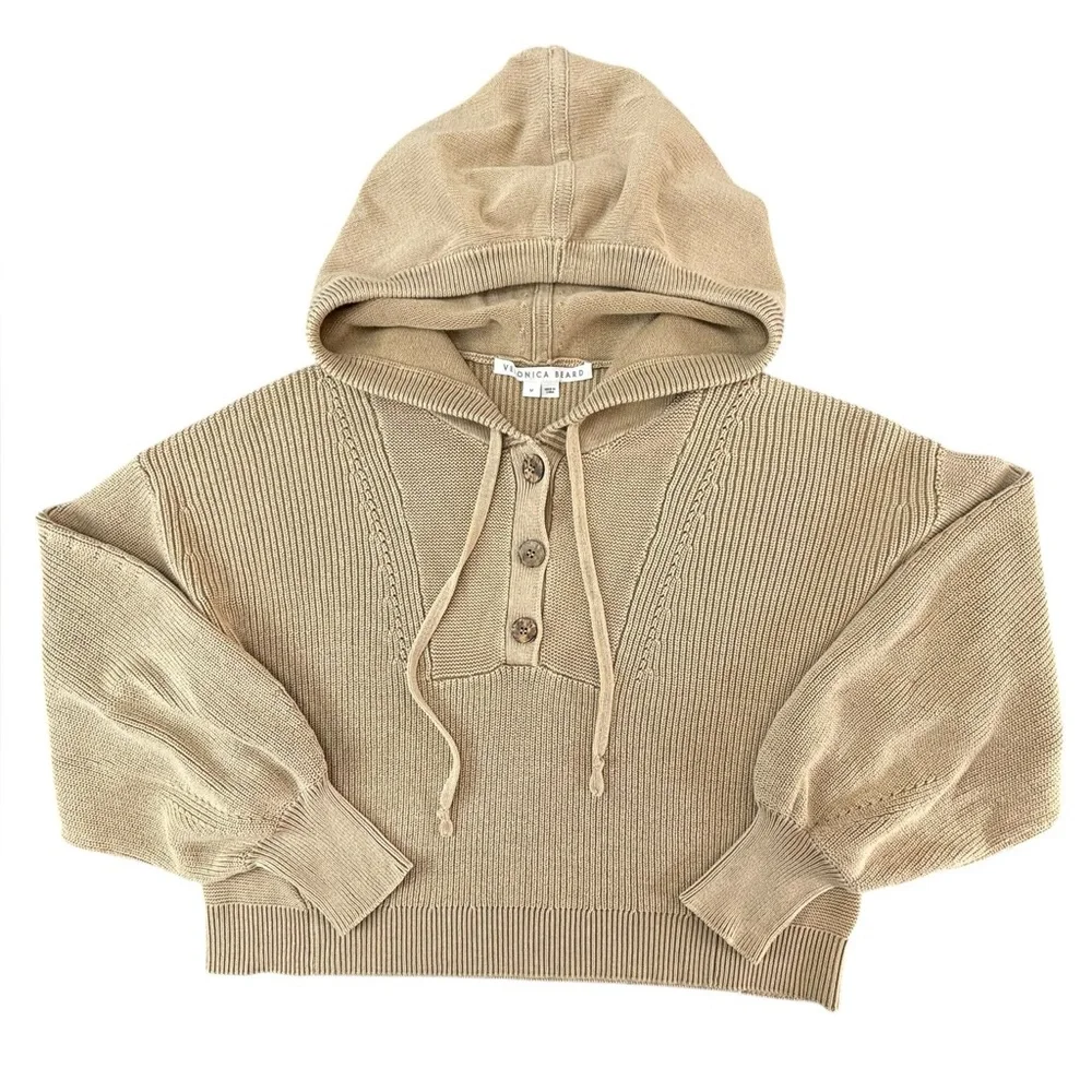 Veronica Beard‎ | Ursina Sweater Hoodie | Beige | Medium - Picture 2 of 6